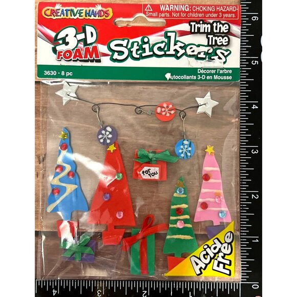 3-D Foam Stickers Trim the Tree presents Fibre Craft 3630 Creative Hands - Picture 1 of 3